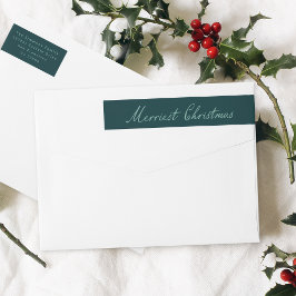 Merriest jul Red Helgdag Returadress Etikettband