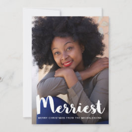 Merriest jul Rustic Grönt Botaniska Julkort