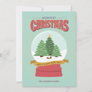 Merriest jul Snö Globe Julkort