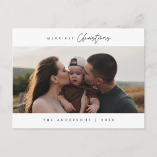 Merriest julfamiljs foto, Modern Cute Vykort