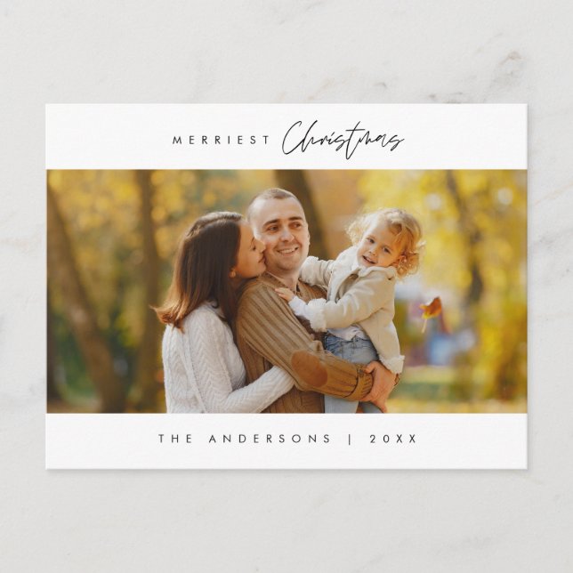 Merriest julfamiljs foto, Modern Cute Vykort (Framsida)