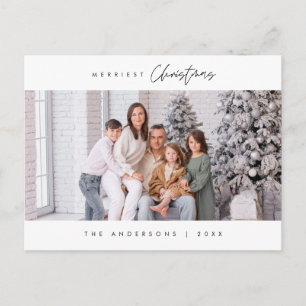 Merriest julfamiljs foto, Modern Mysigt Cute Vykort
