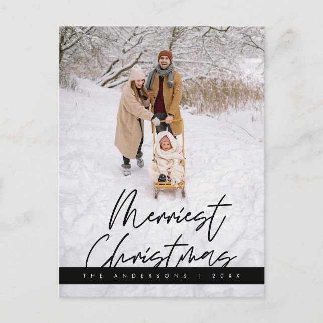 Merriest julfamiljs foto, Mysiga Hälsning Vykort (Framsida)