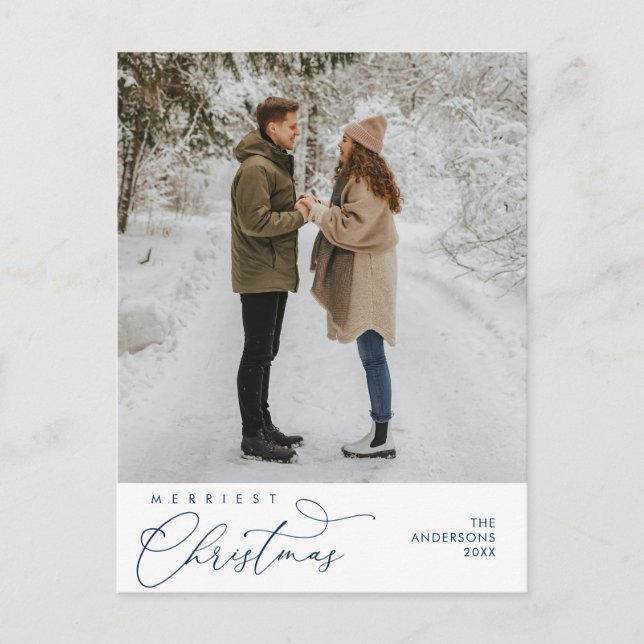 Merriest julfamiljs foto, Romantic Hälsning Vykort (Framsida)