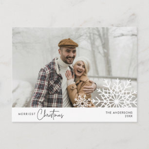 Merriest julfamiljs foto, Snö Flakes Vykort