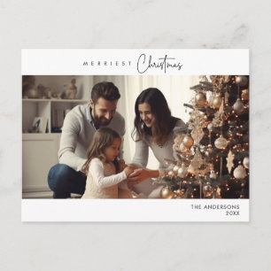 Merriest julfamiljs foto, vinterlycka vykort