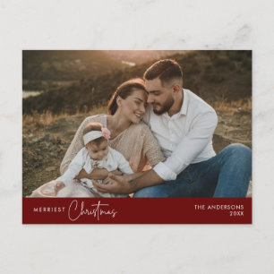Merriest julfamiljs foto, vinterlycka vykort