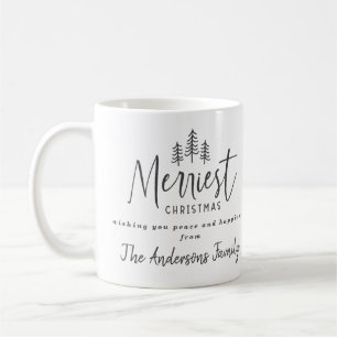 Merriest julfoto, modernt skript kaffemugg