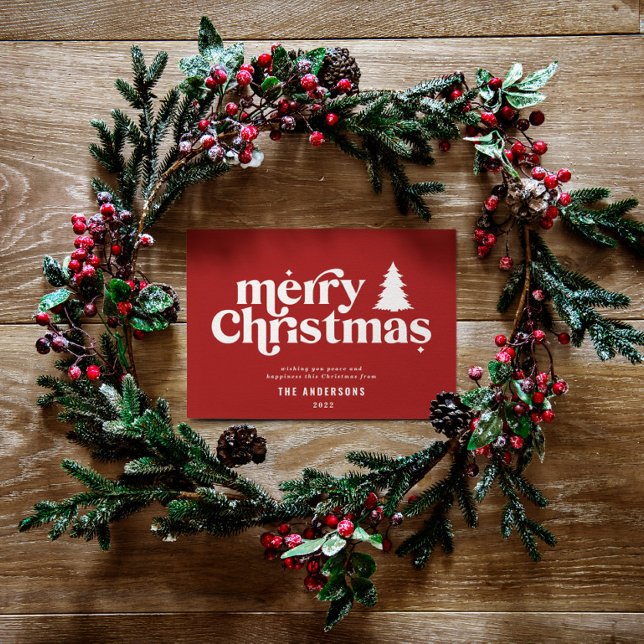 Merriest julgrafik, typografi, ej foto FoO Julkort (Skapare uppladdad)