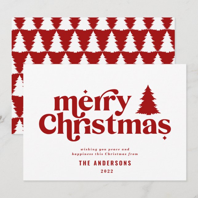 Merriest Julgrafik, typografi, ej foto Julkort (Fram/baksida)