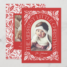Merriest Little jul Berry Photo Arch Red Julkort