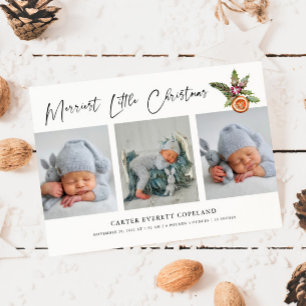 Merriest Little jul Multi Photo Birth Meddelande