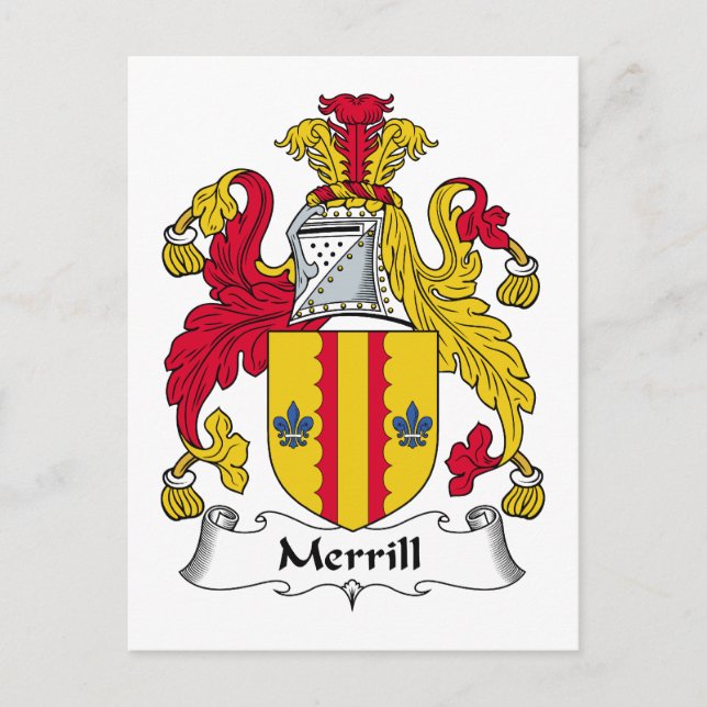 Merrill Family Crest Vykort (Framsida)