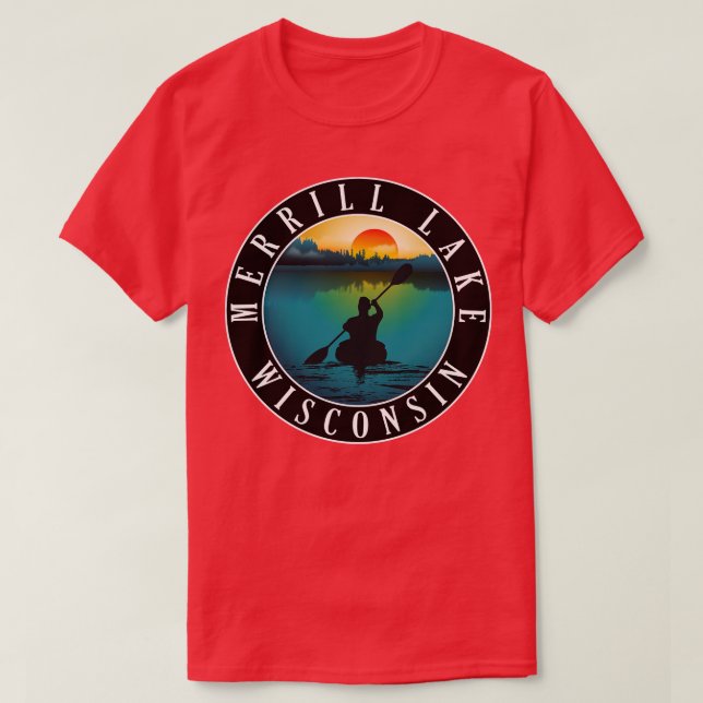 Merrill Sjö Wisconsin Kayaking T Shirt (Design framsida)