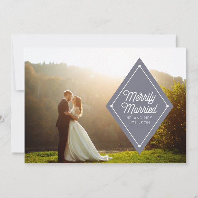 Merrily gift foto för bröllopmeddelandehelgdag julkort (Framsida)