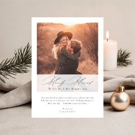 Merrily Married | Elegant First Christmas Photo  Julkort