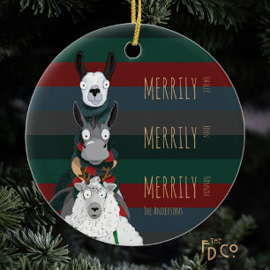 Merrily Merrily Funny Personlig Julgransprydnad Keramik