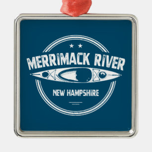 Merrimack River New Hampshire Kayak Julgransprydnad Metall