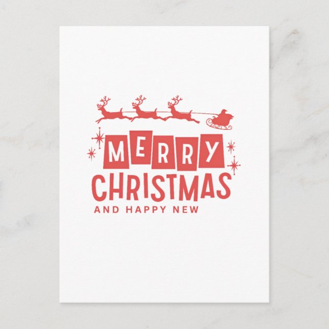 merriskristmer och gott nytt år vykort (Framsida)