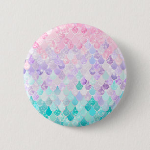 Merrmaid fjällmönster, pastellfärgad rosa, lilo knapp