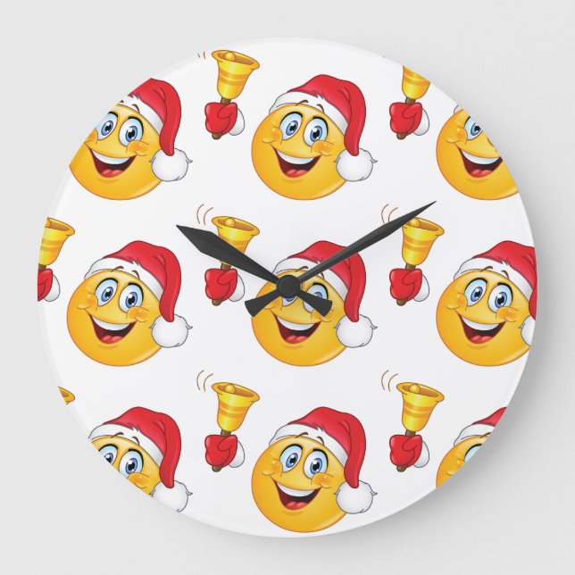 MERRRRY CHRISTMAS MED SANTA EMOJI CLOCK STOR KLOCKA (Framsida)