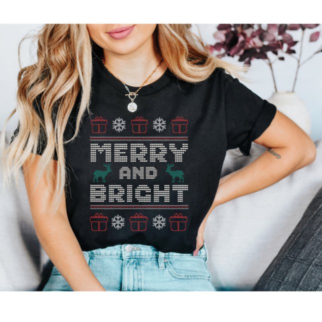 Merrry and Bright Ugly jul Shirt T (Skapare uppladdad)