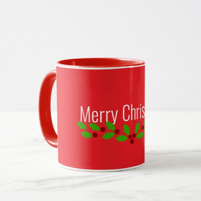 Merrry Christmas, holiday red, Mugg (Framsida vänster)