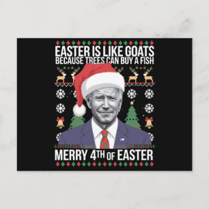 Merry 4:e Påsk-finne Biden Ugly-julen Helg Vykort
