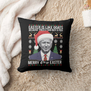 Merry 4:e Påsk-finne Biden Ugly-julen Kudde