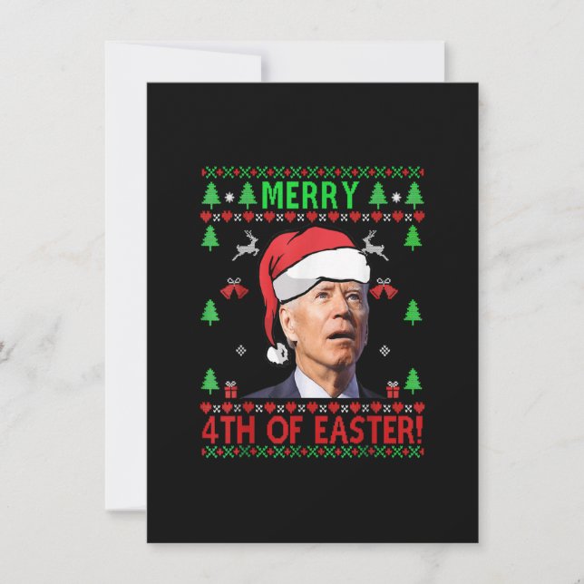 Merry 4:e Påsk Funny Joe Biden-julen Inbjudningar (Framsida)