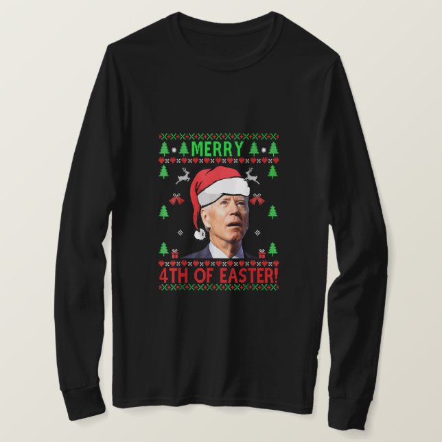 Merry 4:e Påsk Funny Joe Biden-julen T Shirt (Design framsida)