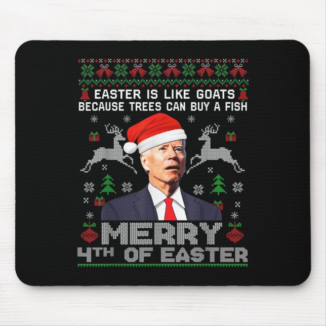 Merry 4th Of Easter Funny Biden Ugly Christmas Swe Musmatta (Framsidan)