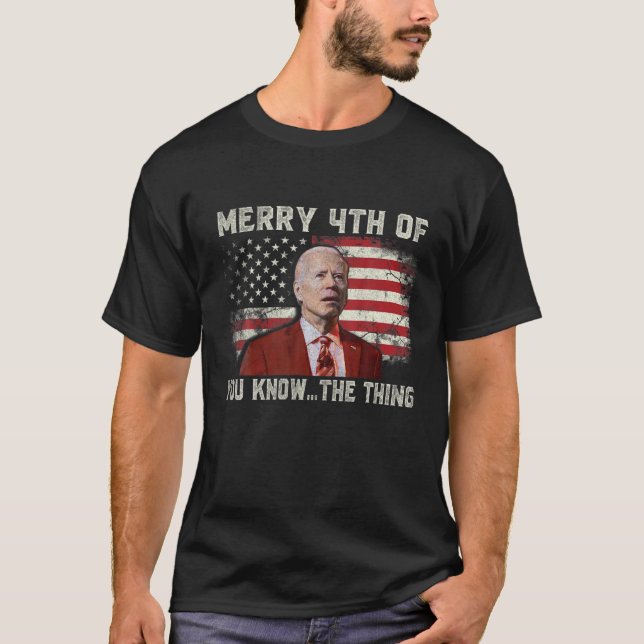 Merry 4th of Fars dag, den berömda biden förvirrad T Shirt (Framsida)