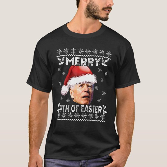 Merry 4th of Påsk Joe Biden Meme Gift Funny Chri T Shirt (Framsida)