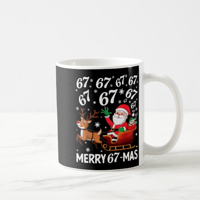Merry 67-mas Funny Christmas Six Seven Holiday Hum Kaffemugg (Höger)
