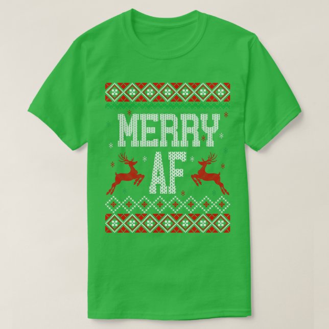Merry AF ful sweater T Shirt (Design framsida)