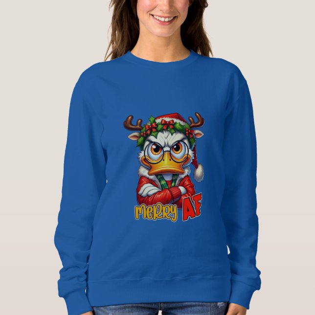 Merry AF Grumpy Anka T Shirt (Framsida)