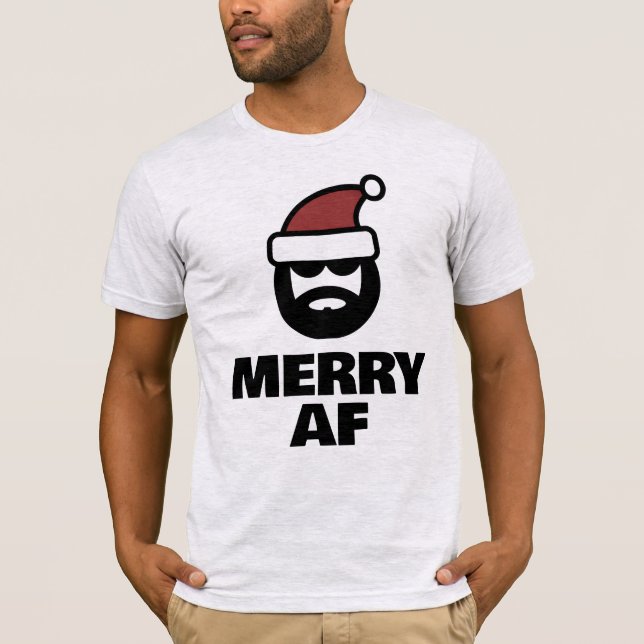 Merry AF roligt jultomt-skjorta för killar T Shirt (Framsida)