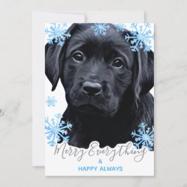 Merry All Black Labrador jul Julkort