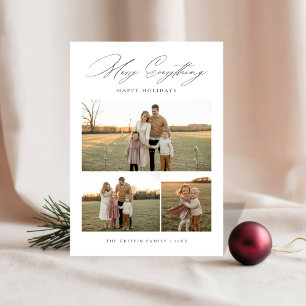 Merry All Family Rustic 3 Photo jul Julkort