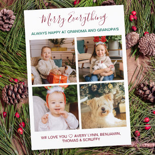 Merry All Grandföräldrar 4 Photo jul Julkort