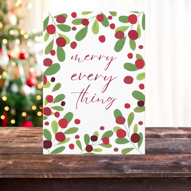 Merry All Mistletoe Holly Berries Helgkort (Skapare uppladdad)