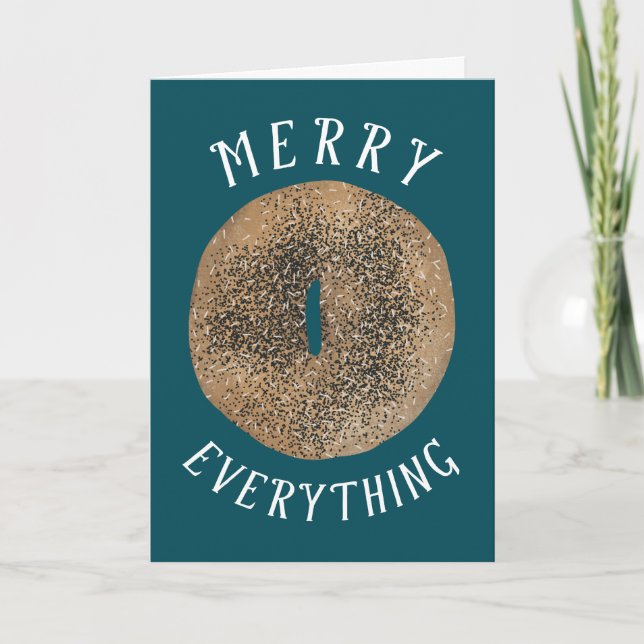 Merry Allt Bagel & Lycklig New Schmear Kort (Framsida)
