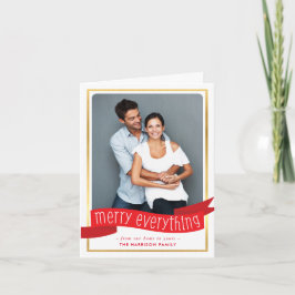 MERRY ALLT BANNER CHRISTMAS PHOTO foliage Helgkort