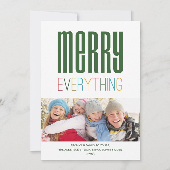 MERRY ALLT | HELGDAG-FOTOKORT JULKORT (Framsida)