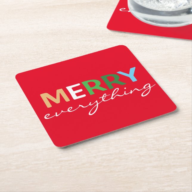 "Merry Allting" Juldagen Helgdag Underlägg (Vinklad)