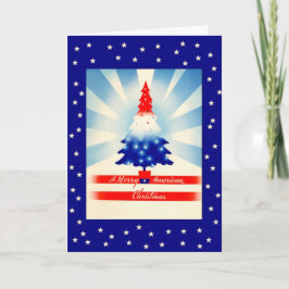 Merry American jul Patriotic Träd Card Helgkort