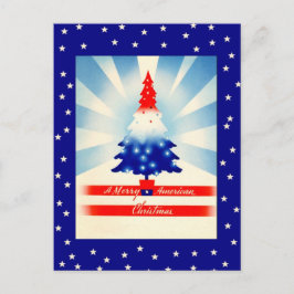 Merry American jul Patriotic Träd vykort