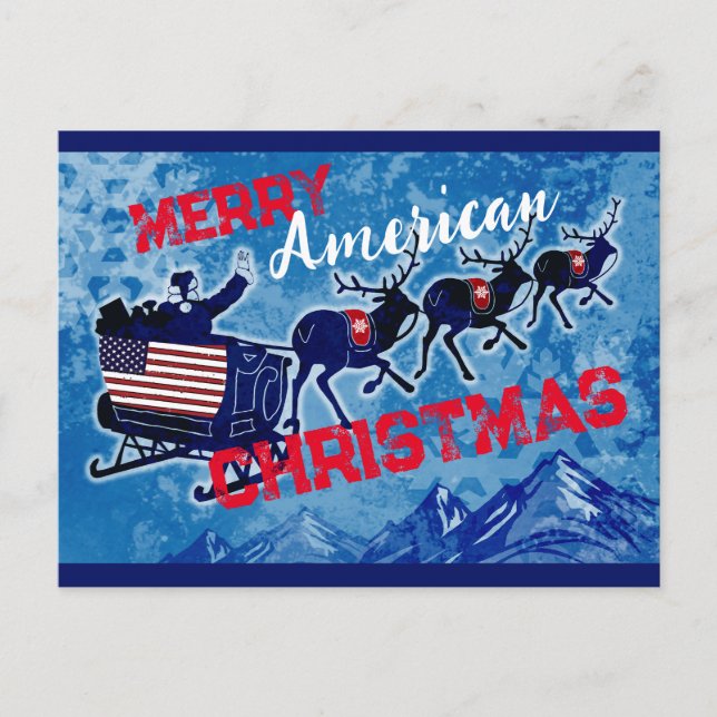 Merry American julvykort Helg Vykort (Framsida)