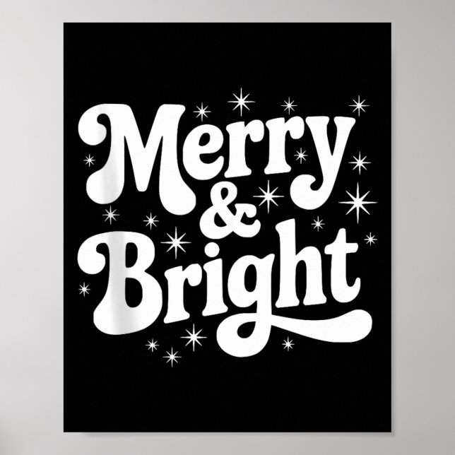 Merry &amp; Bright Retro Christmas Groovy Holiday  Poster (Framsidan)